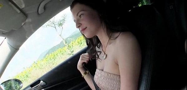  Teen Elisabeth finds a free ride and a big cock to suck